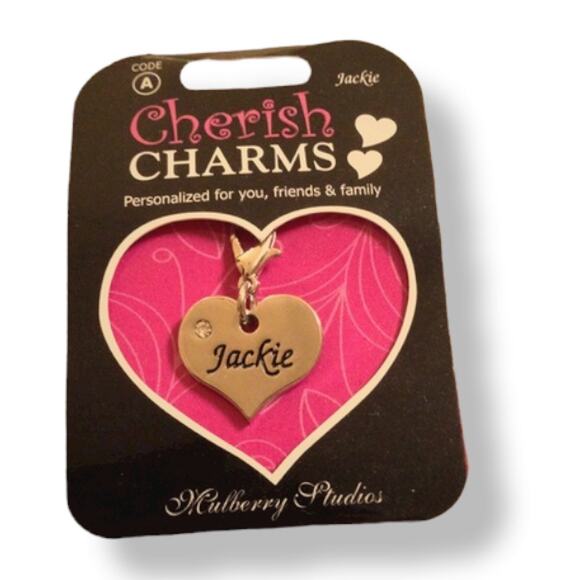 Cherish Charms JACKIE Name Bracelet Charm NEW NWT‎ Silvertone Silver Tone - Picture 1 of 4